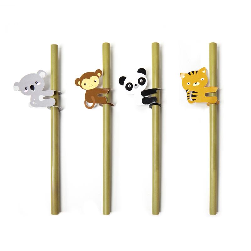 Image of Animal Bamboo Straws