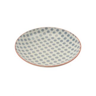 Teller navyblau 21,7cm, Rand rot