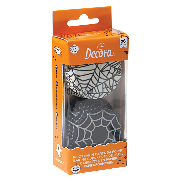 Papier-Backförmchen Spinnennetz