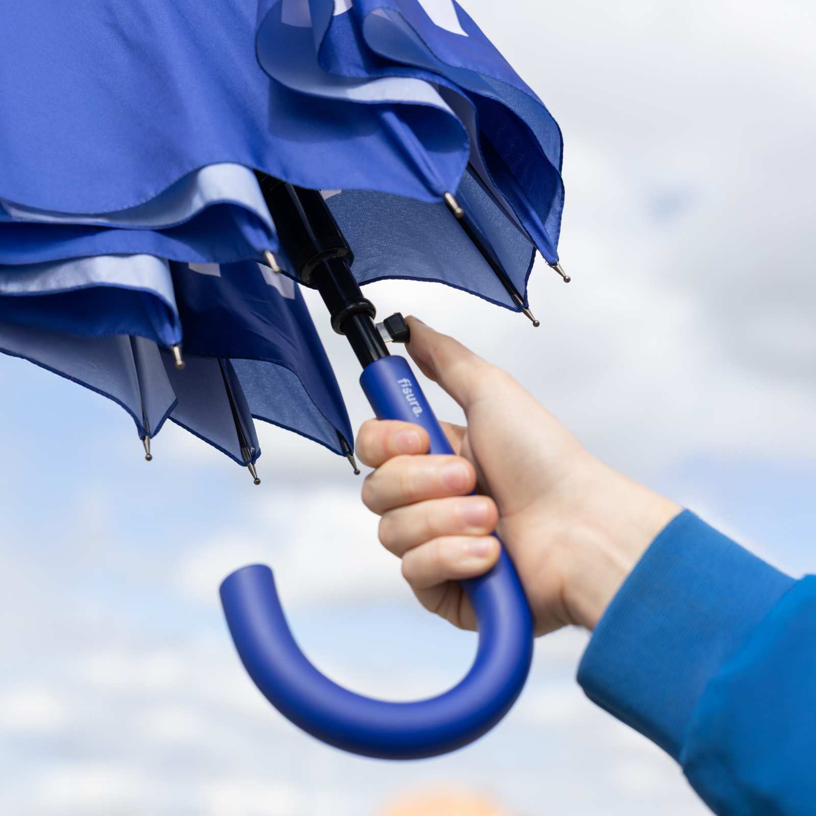 Regenschirm FUCKING RAIN blau – Bild 3
