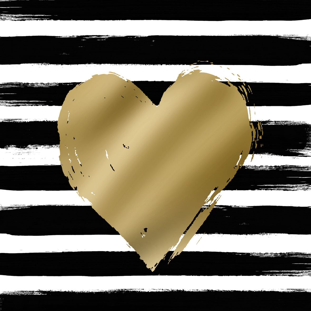 Servietten Heart&Stripes gold