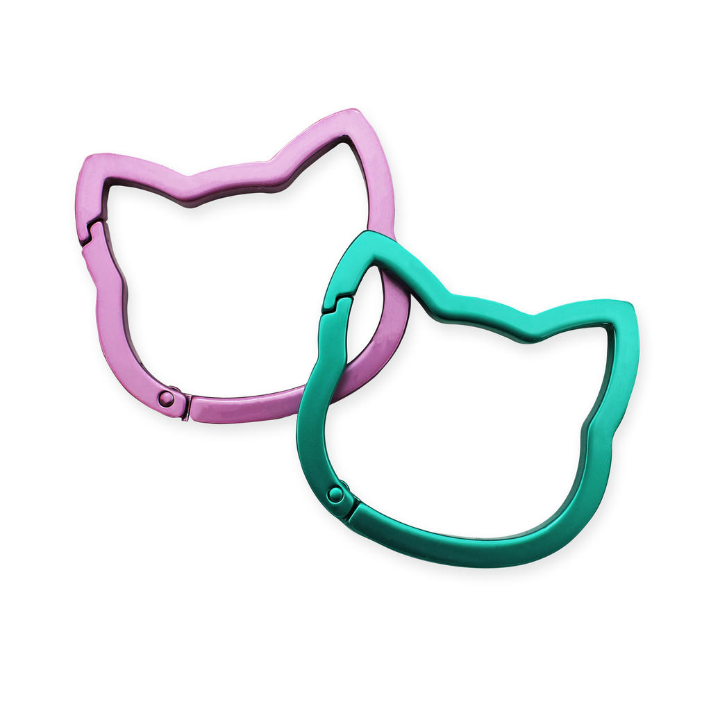 Karabiner-Set KATZE rosa/türkis