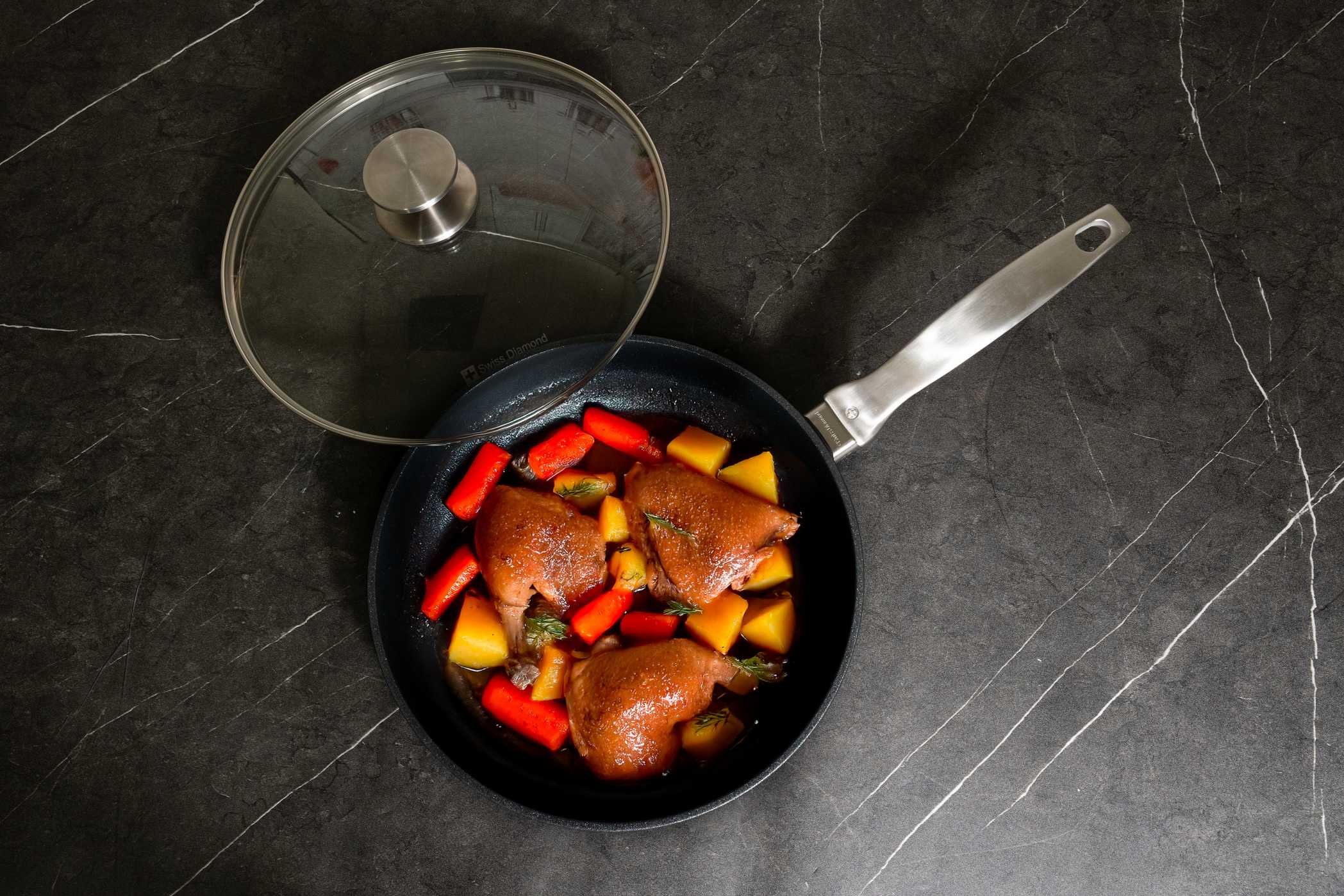 CXD Bratpfanne m. Deckel flach 26cm – Bild 5