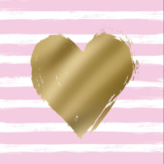 Servietten Heart & Stripes rosé