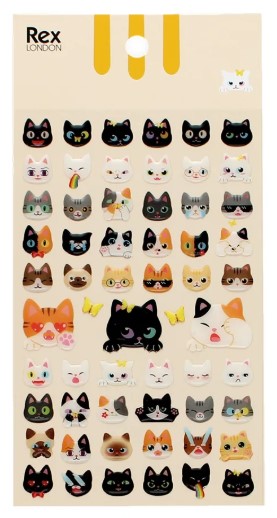 3D-Stickers schrullige Katzen