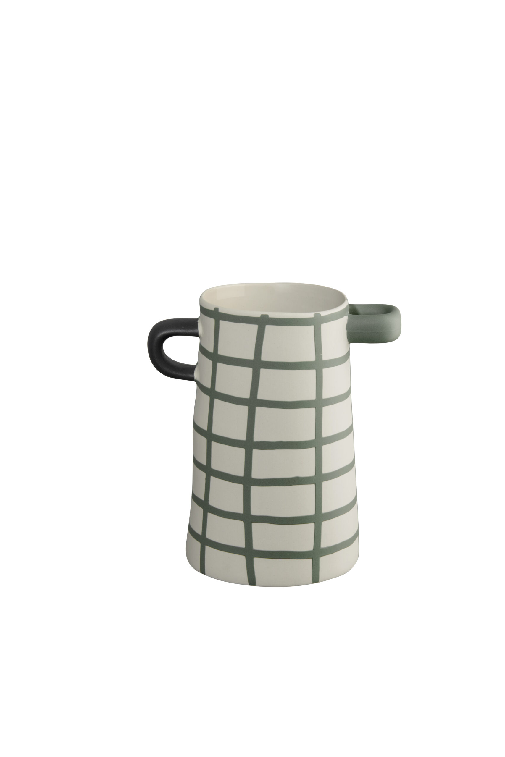 RAYU Vase 17cm grün kariert