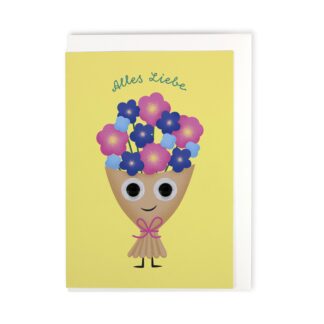 Faltkarte Wackelaugen Alles Liebe