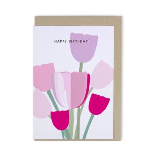Faltkarte Tulpe - Happy Birthday